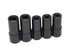 Lisle 71670 Large Tap Socket Set 5 pc. - five black chrome vanadium tap sockets on white background