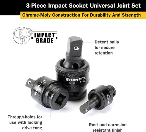 Titan Tools 40160 Jeu de joints universels à douille à choc