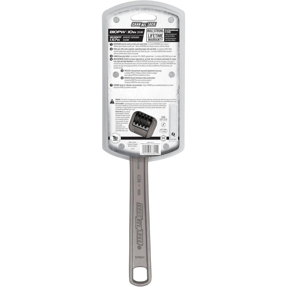 Channellock 810PW 10" Adj Wrench