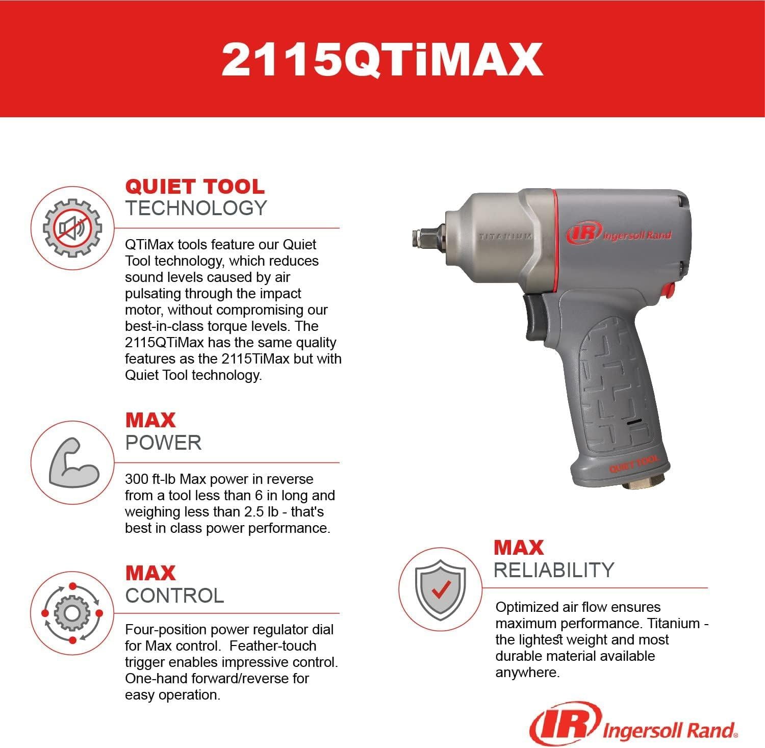 Ingersoll Rand 2115QTiMAX Outil silencieux Impacttool 3/8"