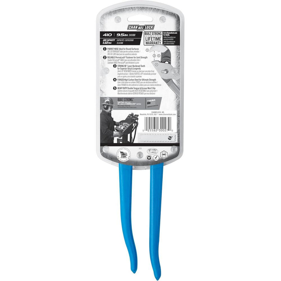 Channellock 410 1-1/8-Inch Jaw Capacity 9-1/2-Inch Double Tongue and G