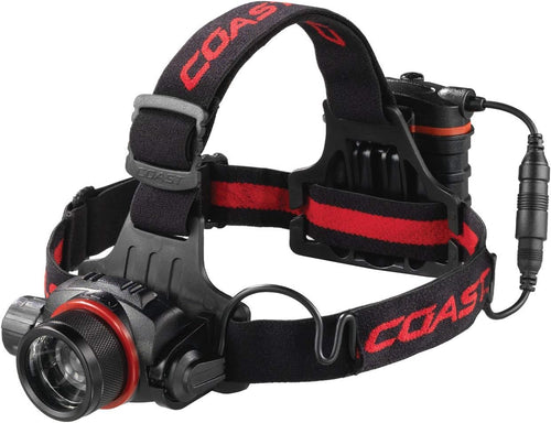 Coast 21343 HL8R 800 lm Rechargeable Pure Beam Focusing LED Headlamp, black