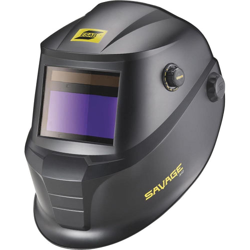 ESAB 700000490 Black Savage A40 Welding Helmet, Din 4, 9-13, 100mm X 50mm Viewing Area, External Grind Mode Button