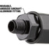 Legacy Manufacturing RP900375BS Raccord réutilisable pour tuyau d'air Flexzilla Pro avec rotule pivotante, 3/8" Barb, 1/4" MNPT