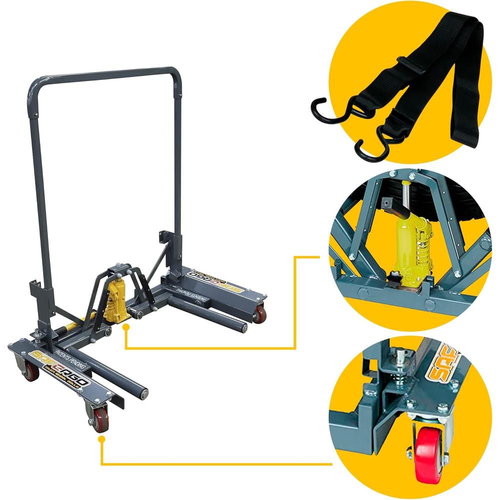 Gaither Y471106 Winntec Safergo Truck Tire Dolly with CollaPSIble Handle Frame, 350 Lbs Capacity