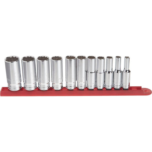 GearWrench 80563 Jeu de 11 douilles profondes SAE 3/8" 12 pans