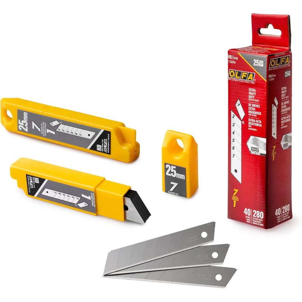 Lames sécables argentées Olfa HB/CP40 25 mm Hb - Paquet de 40