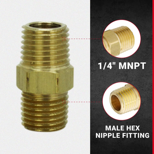 Milton Industries S-646 1/4" MNPT Hex Nipple - Pack of 2