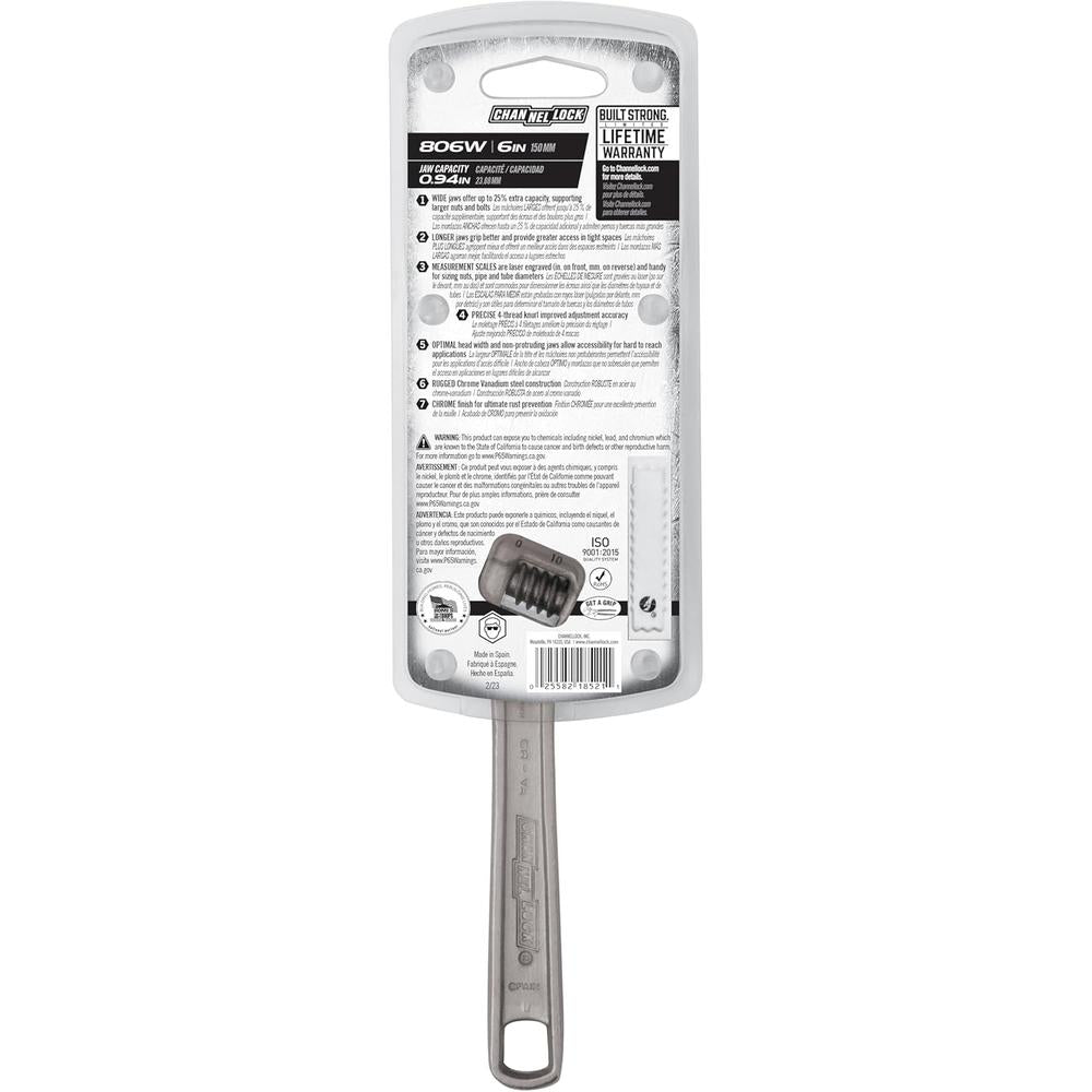 Channellock 806W 6" Adj Wrench