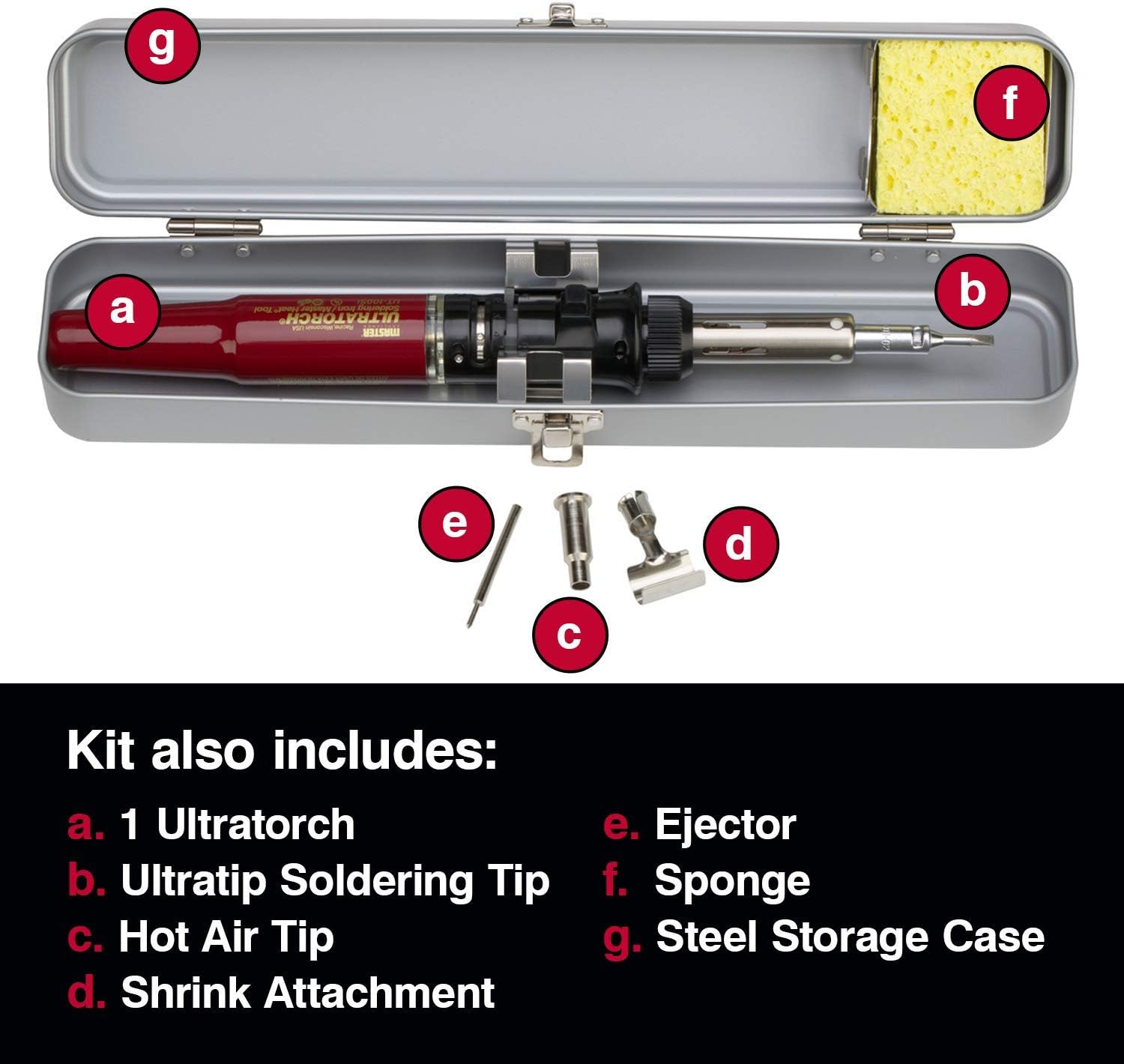 Master Appliance UT-100SIK ULTRATORCH, SELF-IGNITING HEAT TOOL WITH METAL STORAGE CASE