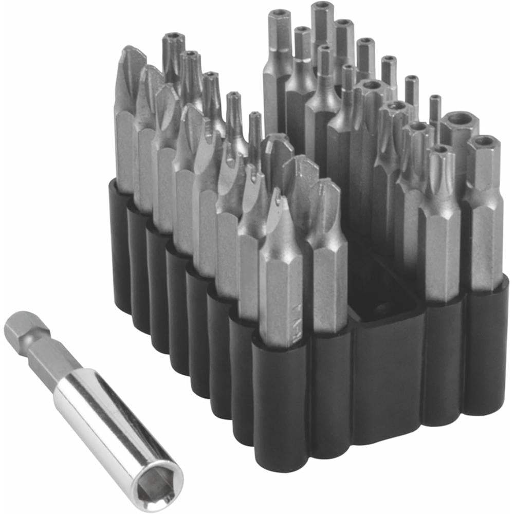 Titan Tools 16633 33-pc 2" Long Security Bit Set, (4) Spanner, (4) Triwing, (3) Torque, (9) Tr Torx, (12) Tr Hex