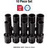Sunex Tools 3660 3/8 in. Drive Deep Metric Universal Socket Impact Set, 10 pieces