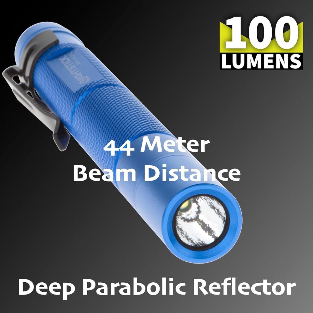 Bayco Nightstick MT-100BL Mini-TAC Metal LED Flashlight - 2 AAA, 5.4 in (137 mm), Blue