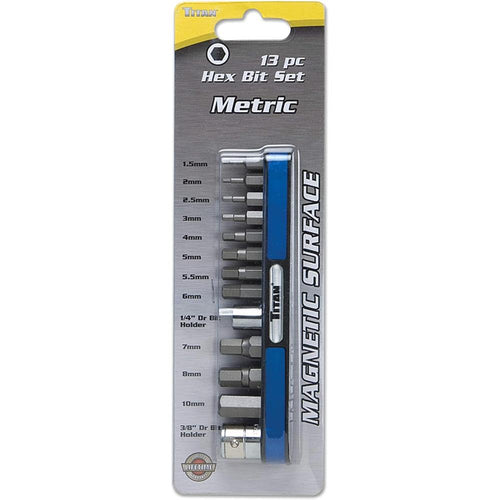 Titan Tools 16112 13 Pc. Metric Hex Bit Set