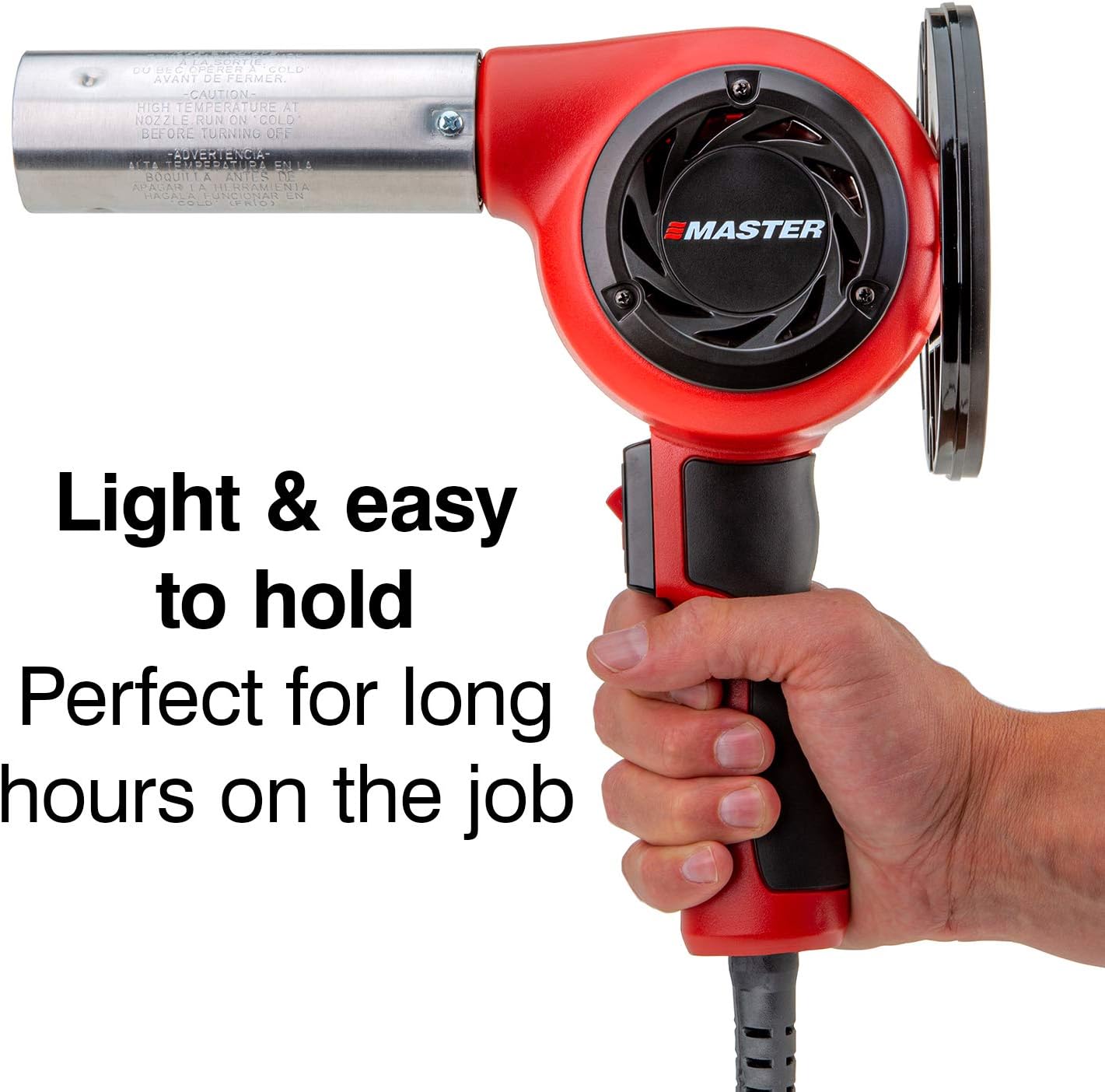 Master Appliance HG-201T MASTER® HG T-SERIES HEAT GUN WITH LIGHTWEIGHT PLASTIC HOUSING, 400°F/204°C, 27 CFM, 120V, 5A, 600W