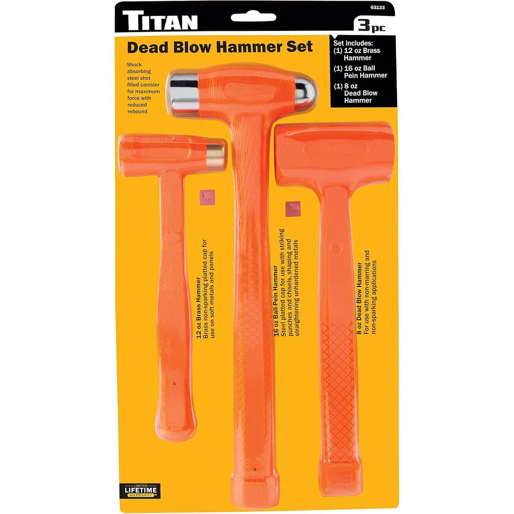 Titan Tools 63133 Shop Iron, ensemble de 3 marteaux
