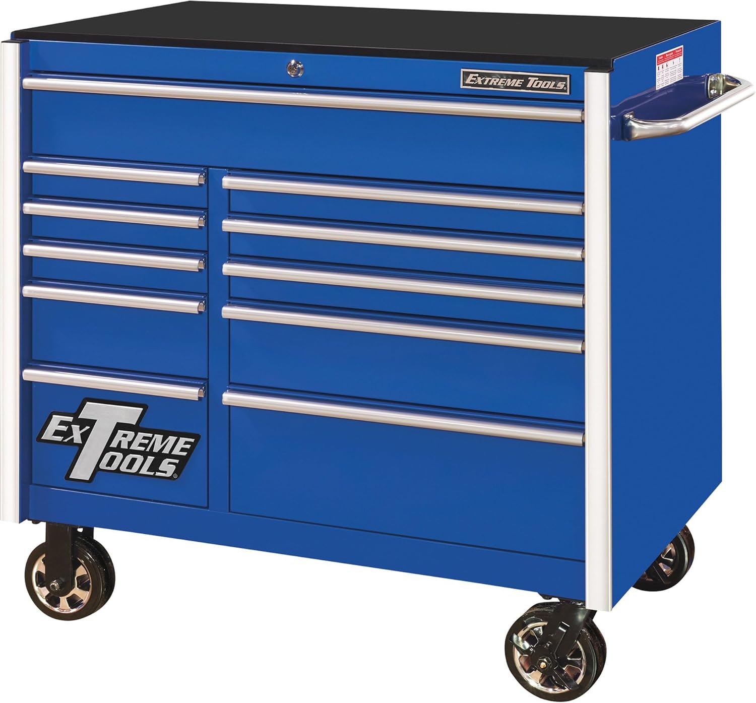 Extreme Tools RX412511RCBL Armoire à roulettes professionnelle 11 tiroirs Bleu, 41-1/2"W x 25"D x 40-1/2"H