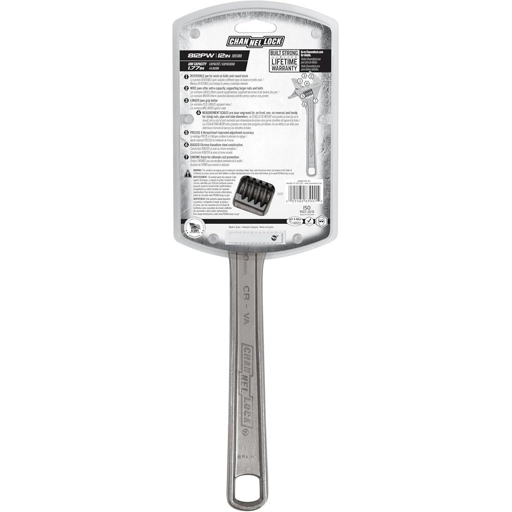 Channellock 812PW 12" Adj Wrench