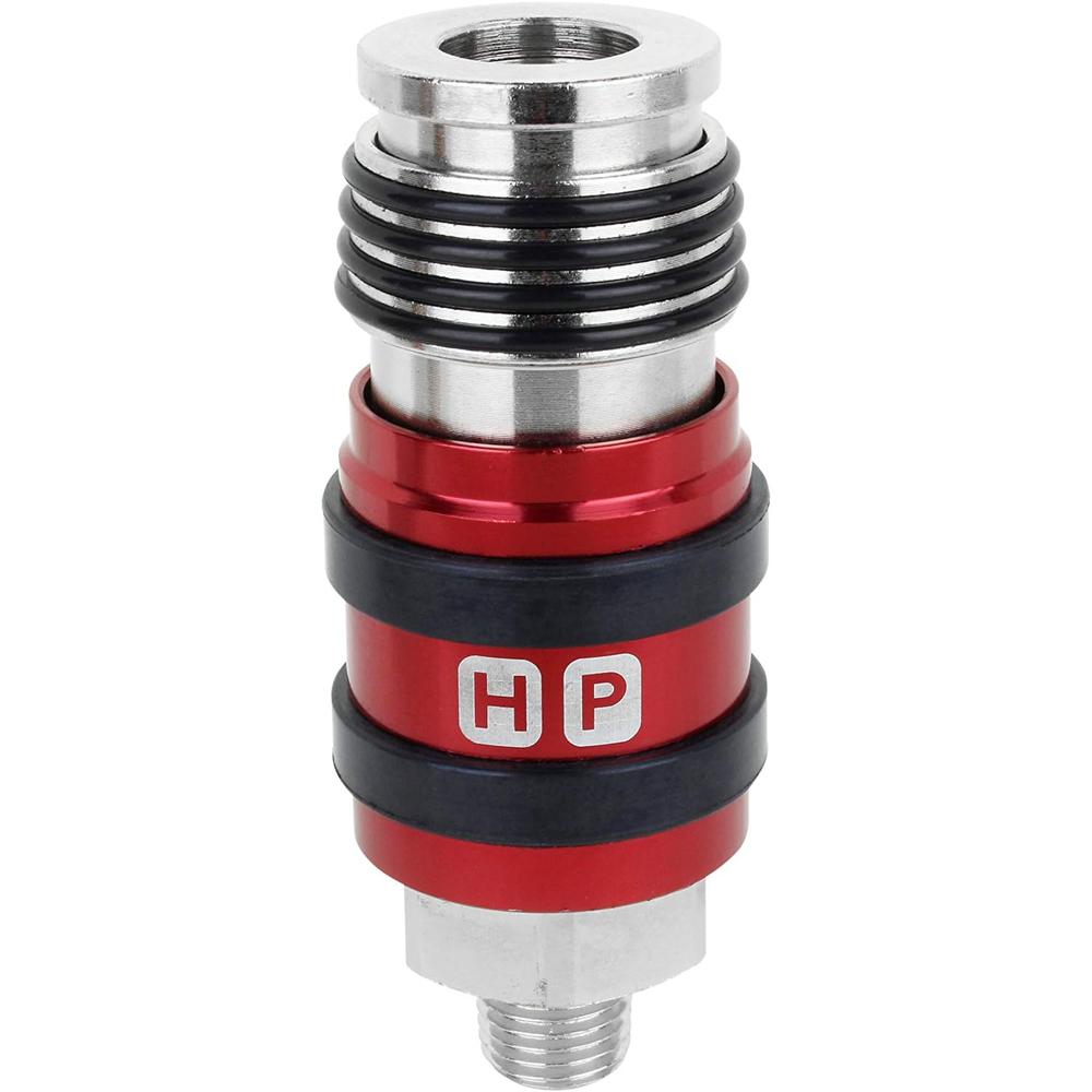 Milton Industries S-1757 Coupleur industriel d'échappement de sécurité universel 2 en un, débit corporel 1/4" MNPT x 3/8" (accepte les styles : H, P)