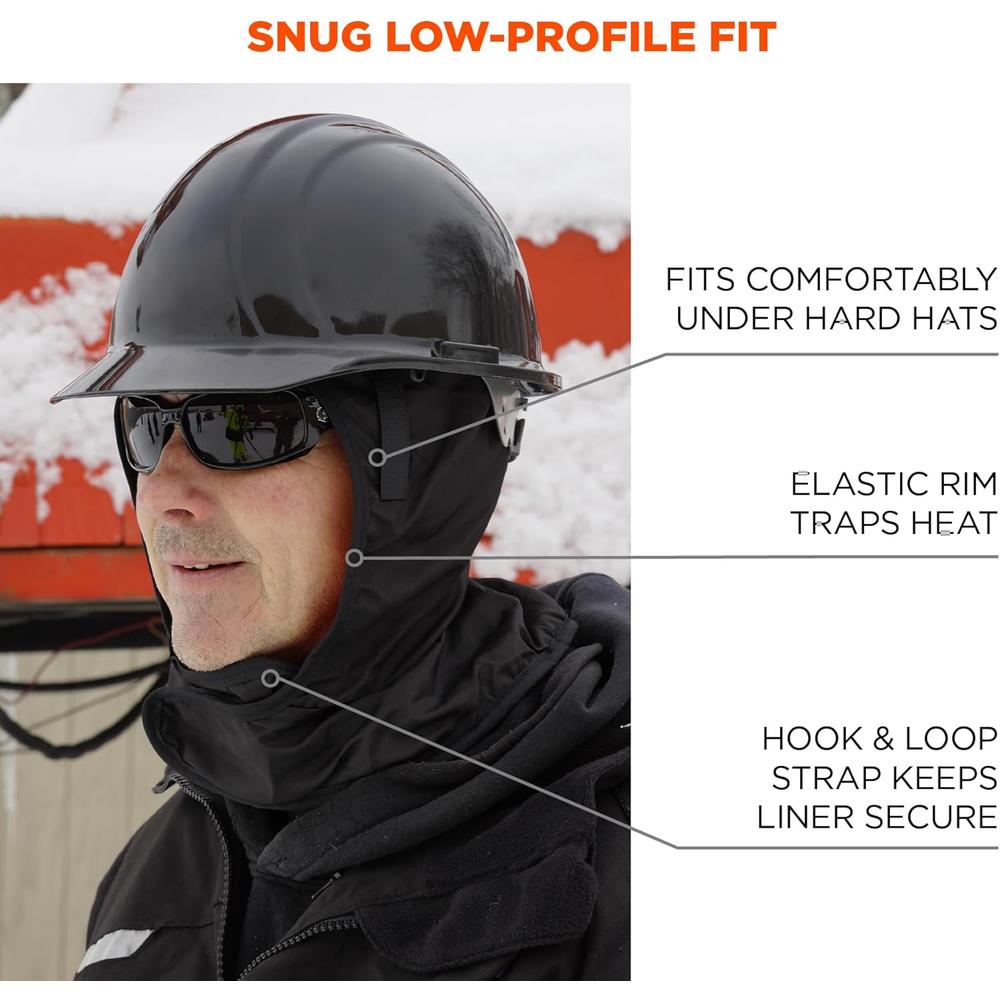 Ergodyne 16842 N-FERNO 6842 WINTER HARD HAT LINER - 2-LAYER, FLEECE-LINED, POLYESTER SHELL, SHOULDER LENGTH