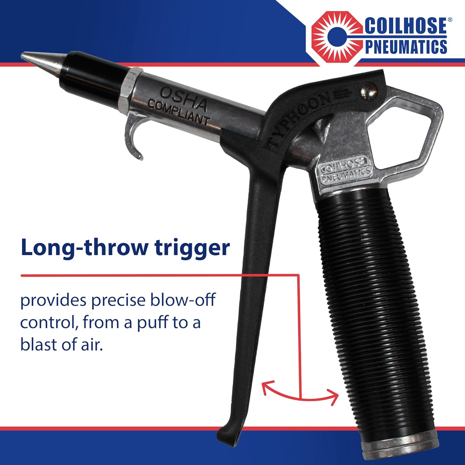 Coilhose Pneumatics TYP-2500CS TYPHOON HIGH FLOW BLOW GUN, 1/4" NPT, MAX. 150 PSI