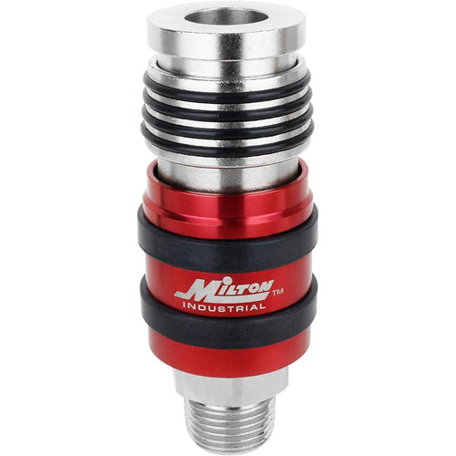 Milton Industries S-1774 G-STYLE UNIVERSAL SAFETY EXHAUST INDUSTRIAL COUPLER, 1/2" MNPT X 1/2" BODY FLOW (ACCEPTS G-STYLE .125 & .375)