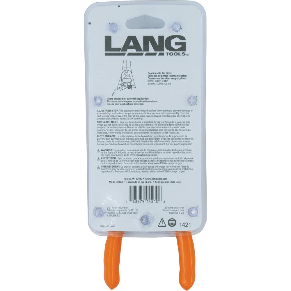 Lang Tools 1421 Internal/External Quick Switch Retaining Ring Pliers