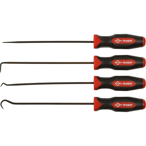 Mayhew Tools 13091 4 PC ProGrip Miniature Long Hook & Pick Set