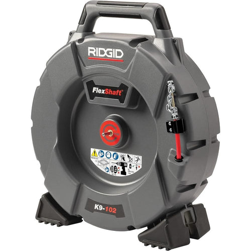 Ridgid 64263 Flexshaft, K9-102 Drain Cleaning Machine For 1-1/4 - 2" Pipes; Includes: 50' 1/4" Cable and Kit