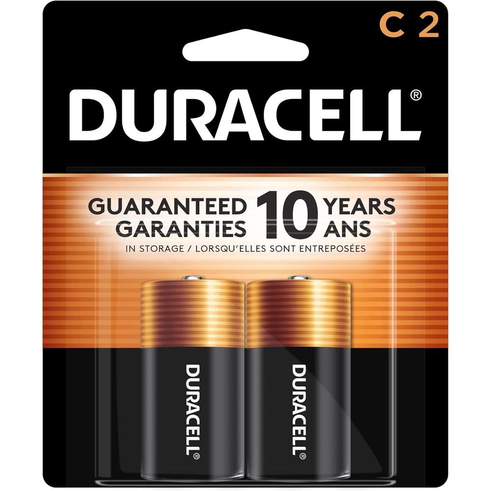 Duracell MN1400B2Z Coppertop C Alkaline Batteries 1.5 Volt (2 Pack)