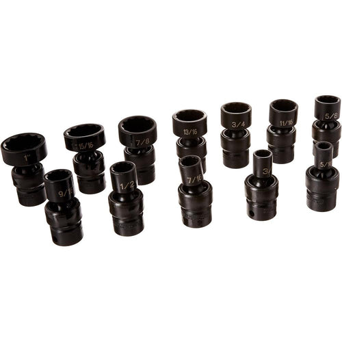 Gris pneumatique 1612U 3/8" Dr. 12 pièces 12 points standard. Ensemble univ fractionnaire