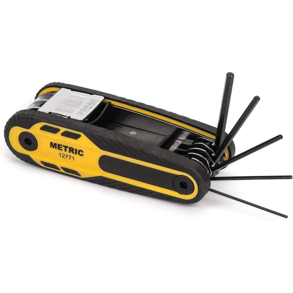 Titan Tools 12771 8 pieces Locking Folding Metric Hex Key Set