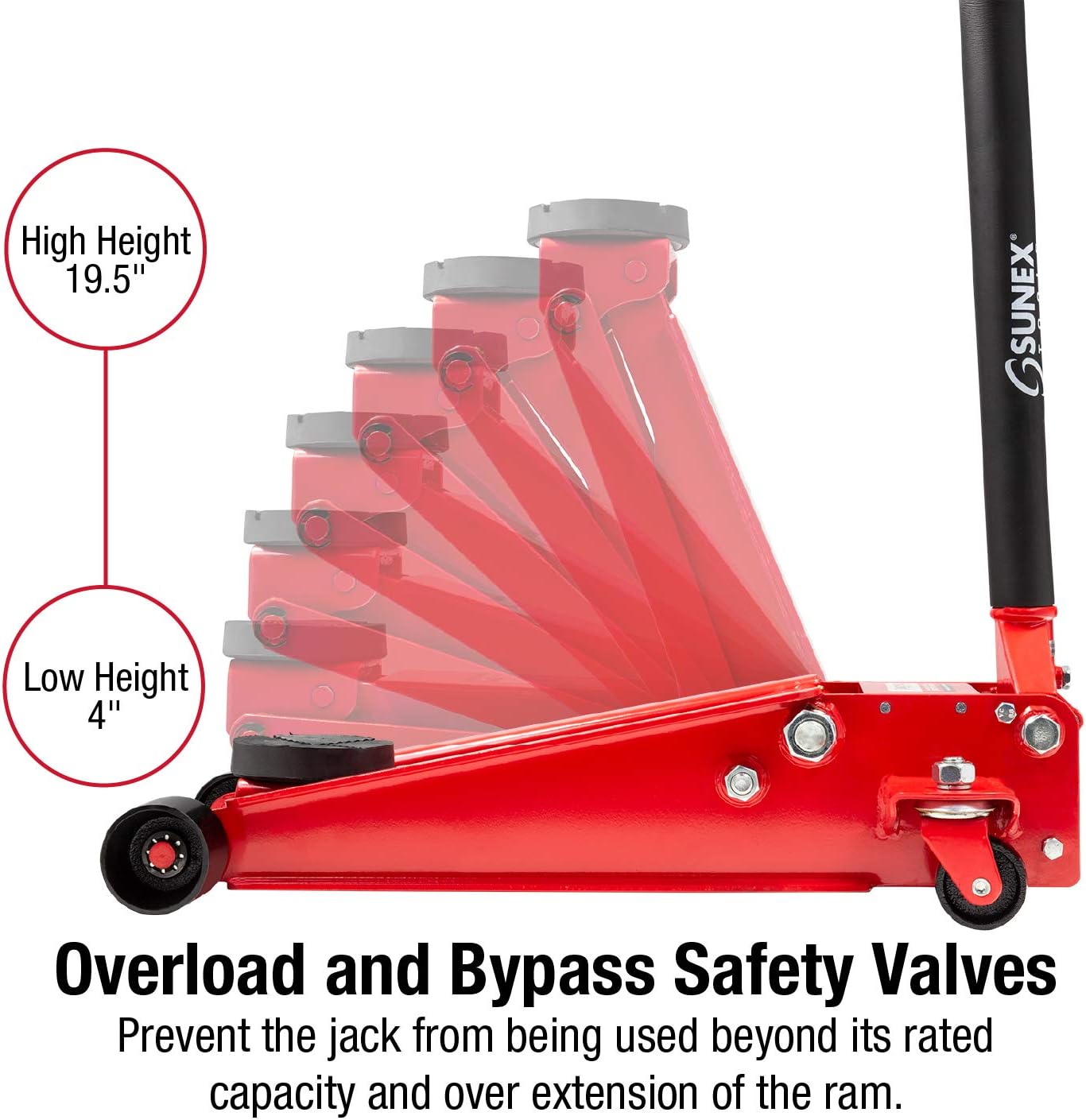 Sunex Tools 66037 3.5 Ton Service Jack with Quick Lift System