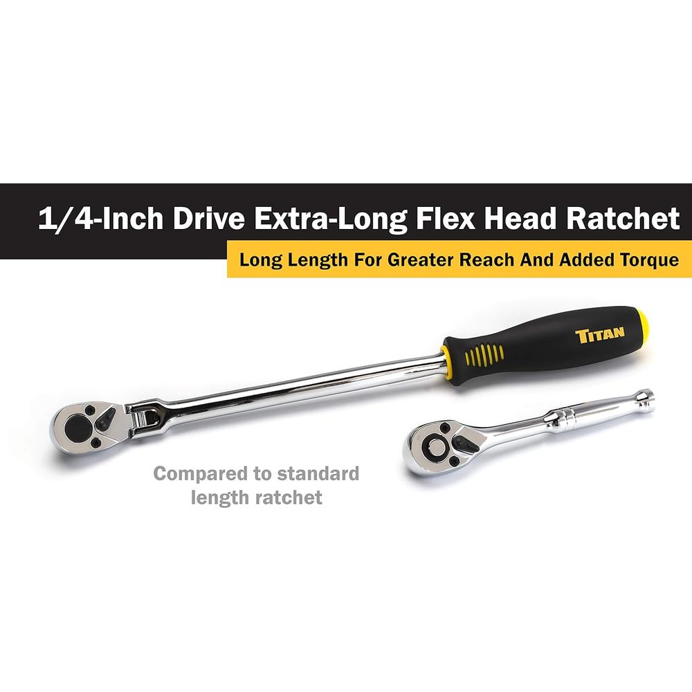 Titan Tools 11300 1/4IN DR 12IN X LONG FLEX-HEAD