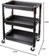 ATD Tools 7017 Utility Cart with dimension callouts - 33.65 in height, 19.55 in depth, 11.05 in shelf height