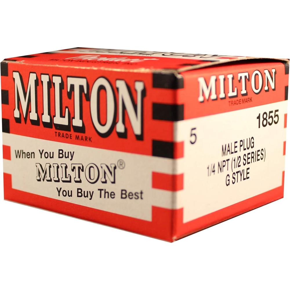 Milton Industries 1855 1/4" MNPT G Style Plug (sold per unit)