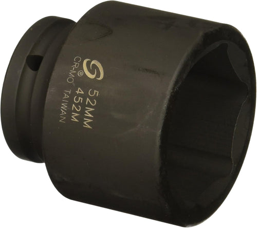 Sunex Tools 452M 3/4" Drive Standard 6 Point Metric Impact Socket 52mm