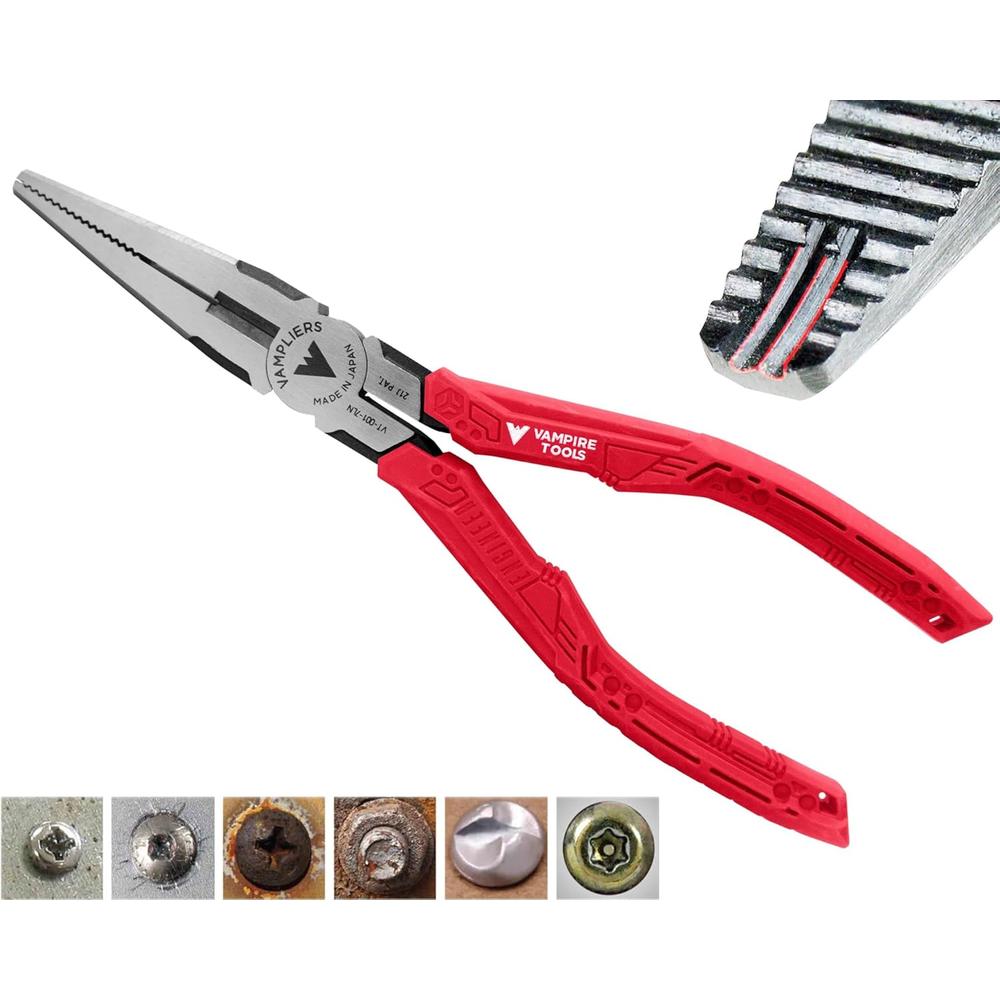 Vampire Tools VT-001-7LN Vampliers Long Nose 7.5" Screw Extraction Pliers