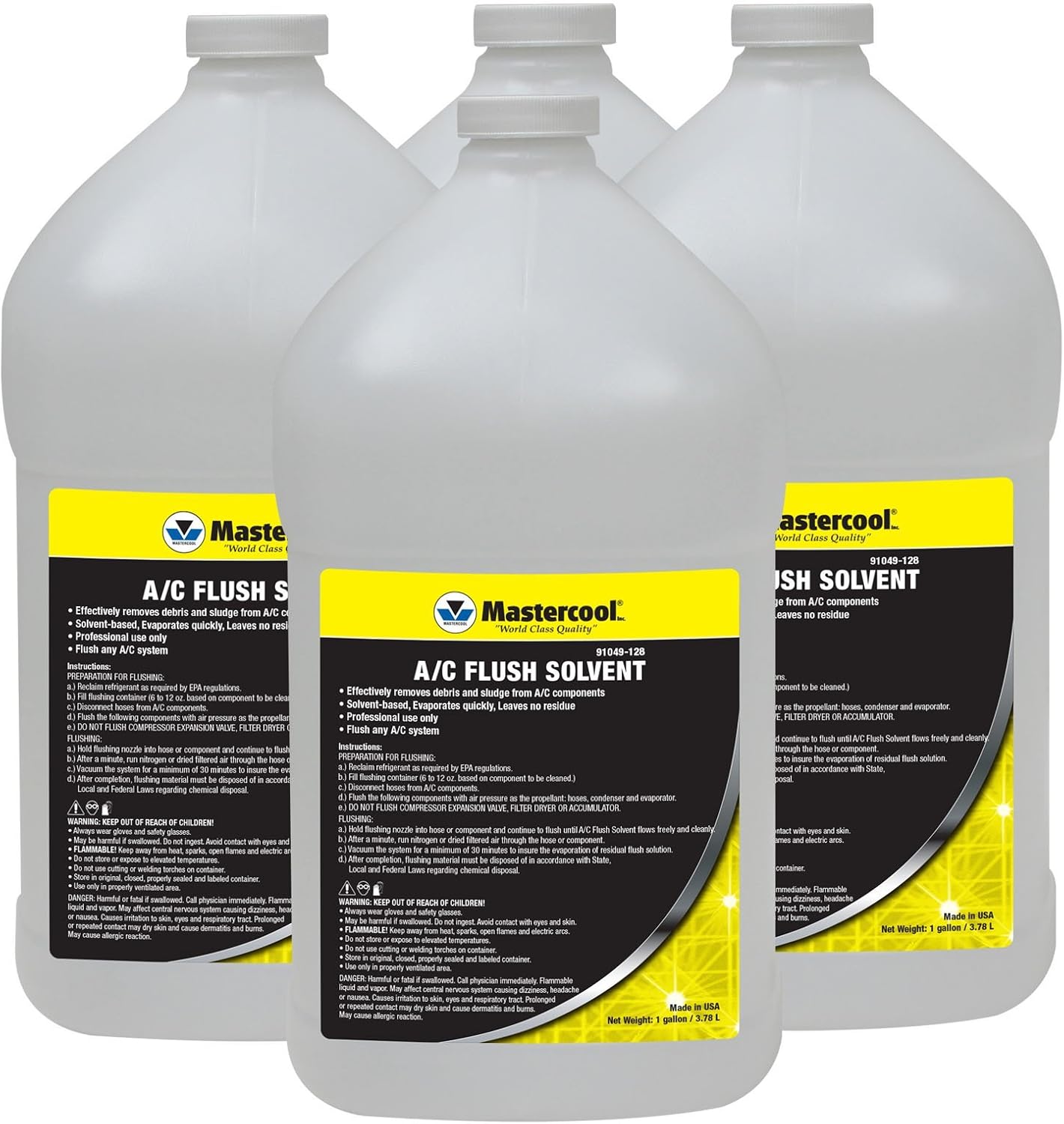 Mastercool 91049-128-4 4 Pack - 1 Gallon Flush Solvent