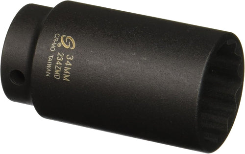 Sunex Tools 234ZMD 1/2 in. Drive 34-mm 12-Point Deep Impact Socket