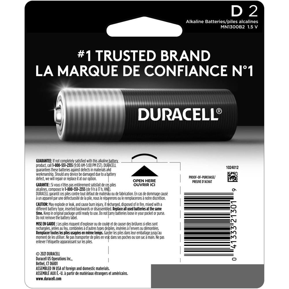 Duracell MN1300B2Z DUR COPPERTOP D RETAIL/CARDED 2CT