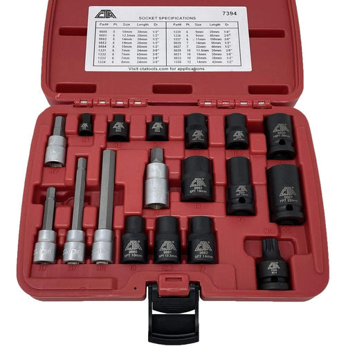 Outils CTA 7394 18 pièces. JEU DE DOUILLES POUR ÉTRIER DE FREIN EURO