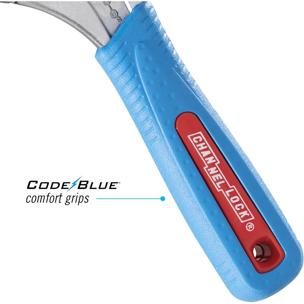 Channellock 6WCB 6-Inch WideAzz Adjustable Wrench, CODE BLUE