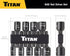 Titan Tools 16298 9pc Magnetic SAE Impact Nut Driver Kit, 1/4"-1/2"