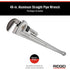 Ridgid 31115 Model 848 Aluminum Straight Pipe Wrench, 48" Plumbing Wrench