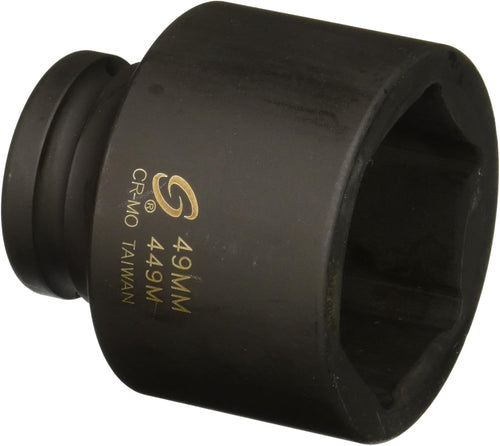Sunex 449M 3/4-Inch Drive Standard 6 Point Metric Impact Socket, 49-Mm
