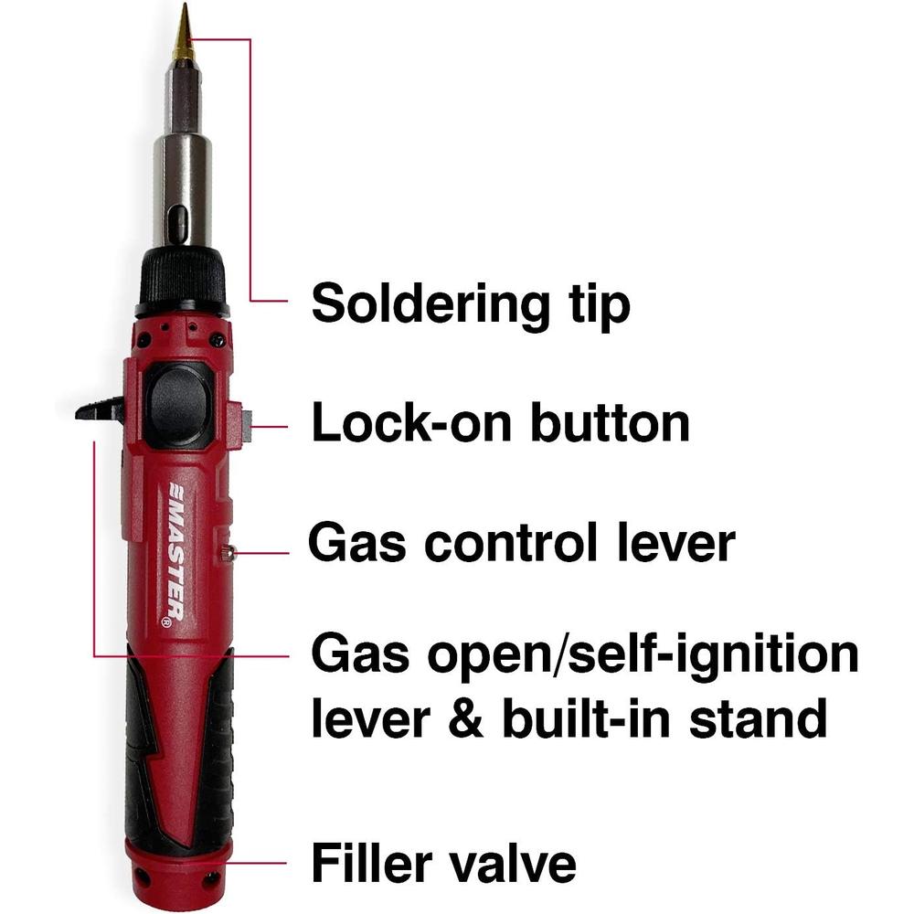 Master Appliance PI-20SIK PROFESSIONAL BUTANE-POWERED SOLDERING IRON, FLAMESLESS HEAT TOOL & TORCH KIT, 680°F-820°F