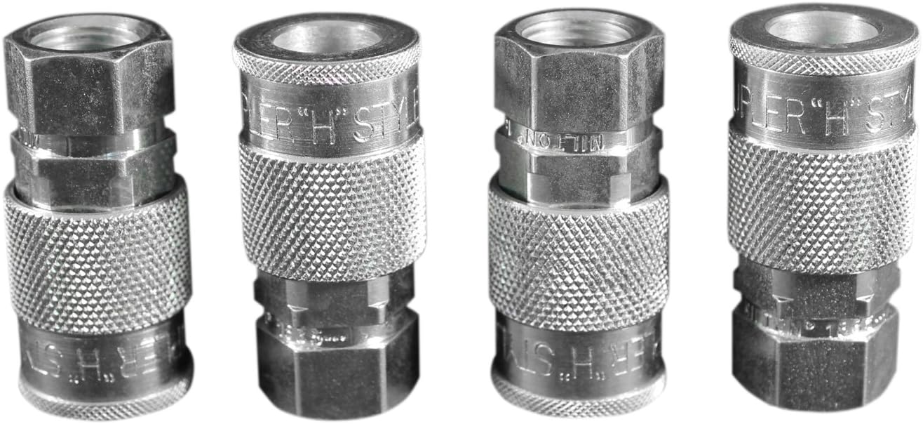 Milton Industries S-1835-4 3/8" Female Body H-Style - 4 Pack