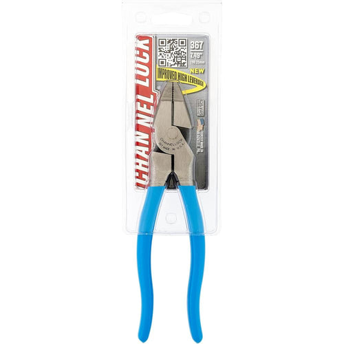 Channellock 367 Pince pour monteur de lignes à effet de levier élevé 7,5 pouces, poignée bleue