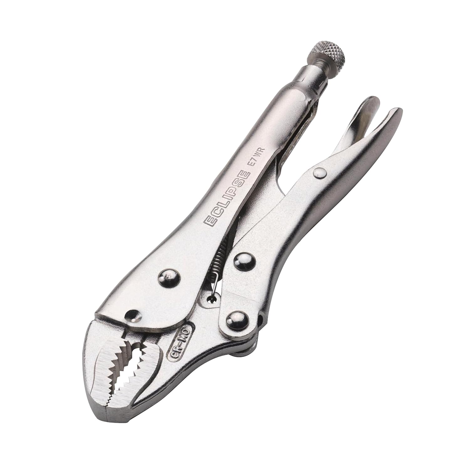Eclipse E7WR Curved Jaw Locking Pliers with Wire Cutters, Chrome Molybdenum Steel, 7" Size, 1-1/2" Jaw Capacity